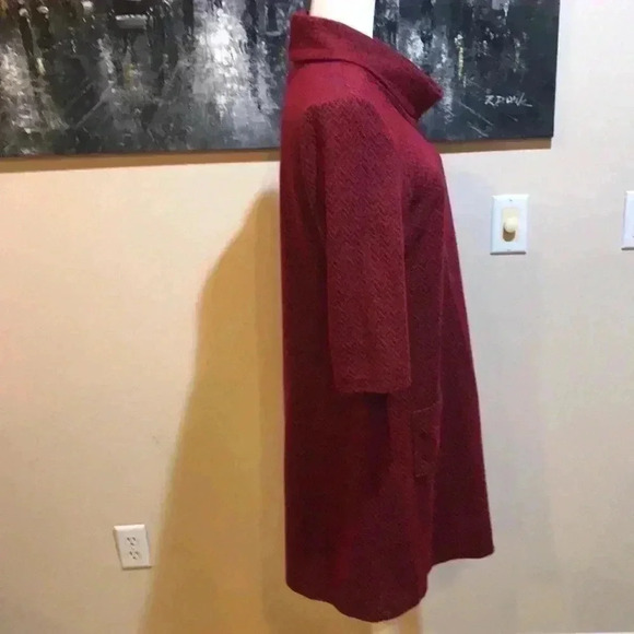 Perceptions New York Cowl Neck Tunic Dress with 3/4 Sleeves and Front Pockets-PL - Picture 4 of 10